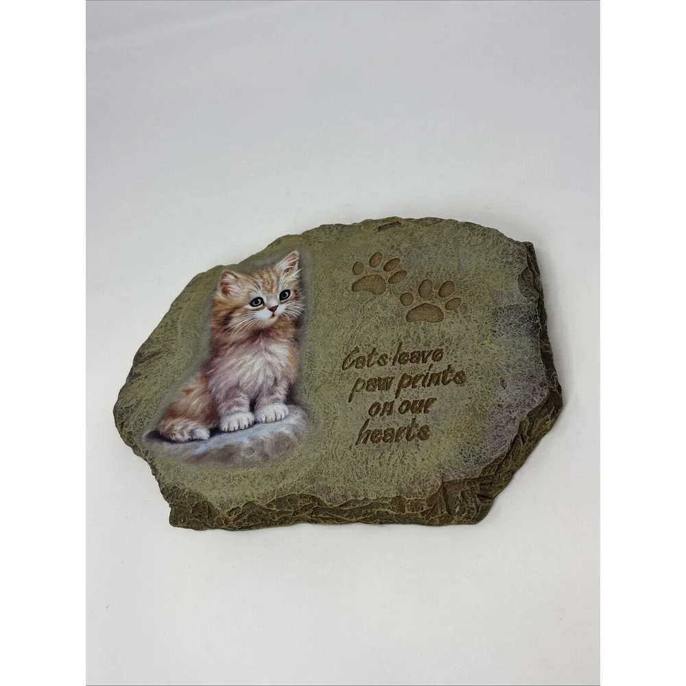 Bradford Exchange Paw Prints On Our Hearts Cats Plaque 2003 Limited Edition